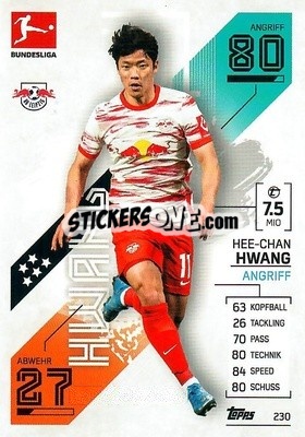 Sticker Hee-Chan Hwang - German Fussball Bundesliga 2021-2022. Match Attax - Topps