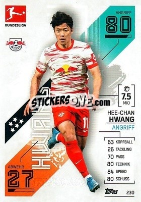 Figurina Hee-Chan Hwang - German Fussball Bundesliga 2021-2022. Match Attax - Topps