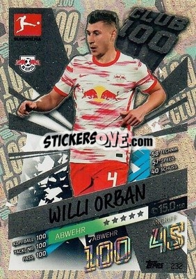 Figurina Willi Orban - German Fussball Bundesliga 2021-2022. Match Attax - Topps