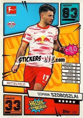 Cromo Dominik Szoboszlai - German Fussball Bundesliga 2021-2022. Match Attax - Topps