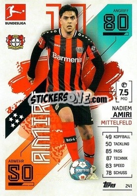 Cromo Nadiem Amiri - German Fussball Bundesliga 2021-2022. Match Attax - Topps