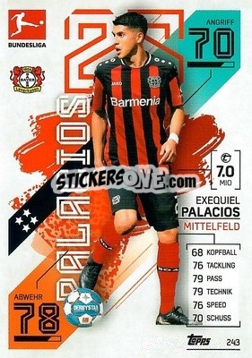 Sticker Exequiel Palacios - German Fussball Bundesliga 2021-2022. Match Attax - Topps