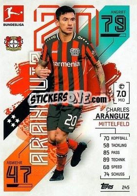 Figurina Charles Ar醤guiz - German Fussball Bundesliga 2021-2022. Match Attax - Topps