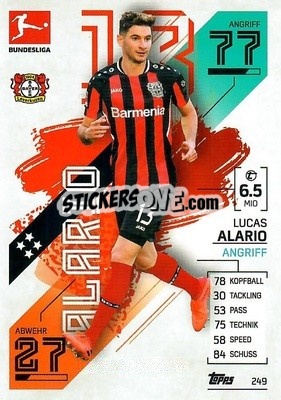 Sticker Lucas Alario - German Fussball Bundesliga 2021-2022. Match Attax - Topps