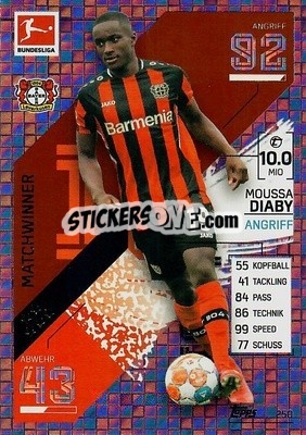 Sticker Moussa Diaby - German Fussball Bundesliga 2021-2022. Match Attax - Topps