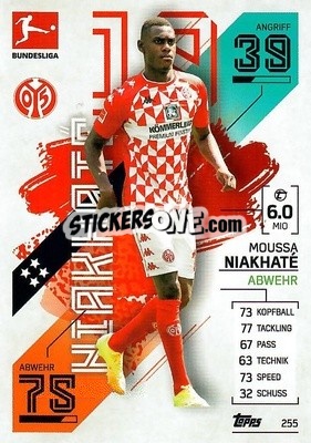 Cromo Moussa Niakhatè - German Fussball Bundesliga 2021-2022. Match Attax - Topps