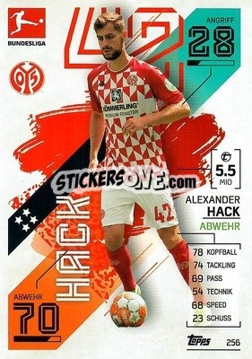 Sticker Alexander Hack - German Fussball Bundesliga 2021-2022. Match Attax - Topps