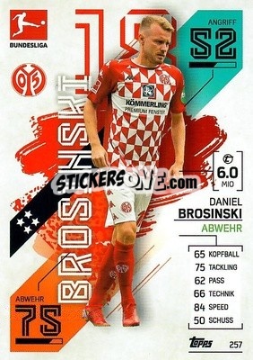 Sticker Daniel Brosinski - German Fussball Bundesliga 2021-2022. Match Attax - Topps