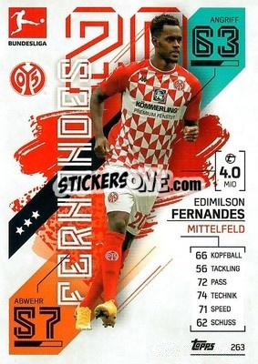 Sticker Edimilson Fernandes - German Fussball Bundesliga 2021-2022. Match Attax - Topps