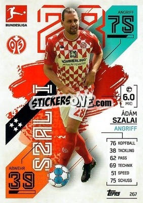 Sticker 羋醡 Szalai - German Fussball Bundesliga 2021-2022. Match Attax - Topps