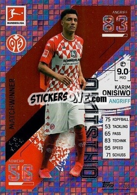 Cromo Karim Onisiwo - German Fussball Bundesliga 2021-2022. Match Attax - Topps