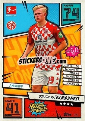 Cromo Jonathan Burkardt - German Fussball Bundesliga 2021-2022. Match Attax - Topps