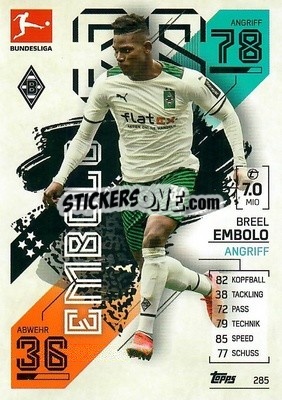 Cromo Breel Embolo - German Fussball Bundesliga 2021-2022. Match Attax - Topps