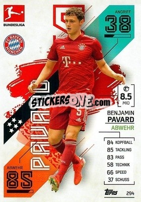 Cromo Benjamin Pavard - German Fussball Bundesliga 2021-2022. Match Attax - Topps