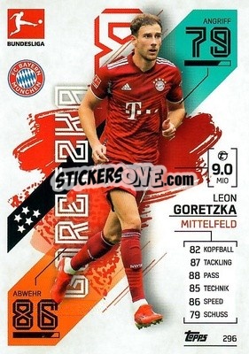 Sticker Leon Goretzka - German Fussball Bundesliga 2021-2022. Match Attax - Topps