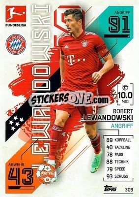 Figurina Robert Lewandowski - German Fussball Bundesliga 2021-2022. Match Attax - Topps