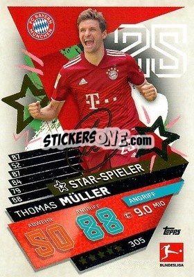 Sticker Thomas M黮ler - German Fussball Bundesliga 2021-2022. Match Attax - Topps