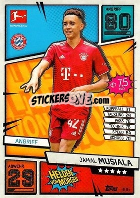 Sticker Jamal Musiala - German Fussball Bundesliga 2021-2022. Match Attax - Topps