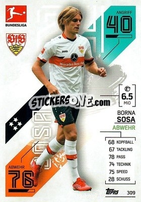 Sticker Borna Sosa - German Fussball Bundesliga 2021-2022. Match Attax - Topps
