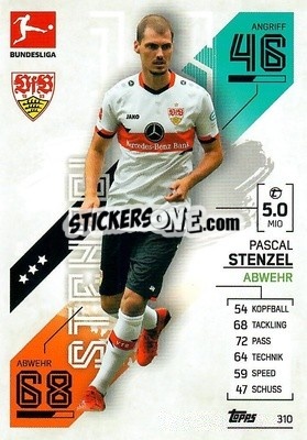 Sticker Pascal Stenzel - German Fussball Bundesliga 2021-2022. Match Attax - Topps