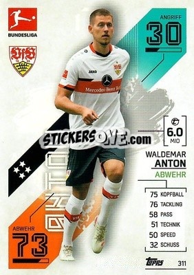 Sticker Waldemar Anton - German Fussball Bundesliga 2021-2022. Match Attax - Topps