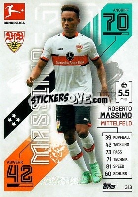 Cromo Roberto Massimo - German Fussball Bundesliga 2021-2022. Match Attax - Topps