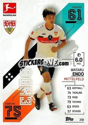 Sticker Wataru Endo - German Fussball Bundesliga 2021-2022. Match Attax - Topps