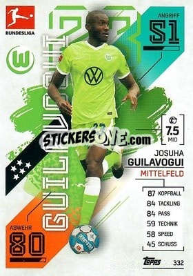 Sticker Josuha Guilavogui - German Fussball Bundesliga 2021-2022. Match Attax - Topps