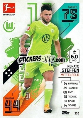 Sticker Renato Steffen - German Fussball Bundesliga 2021-2022. Match Attax - Topps