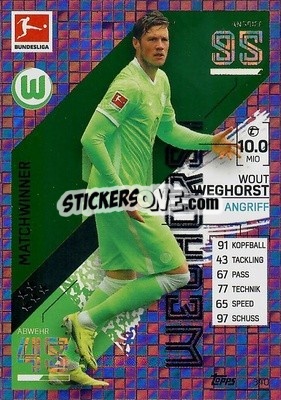 Sticker Wout Weghorst - German Fussball Bundesliga 2021-2022. Match Attax - Topps