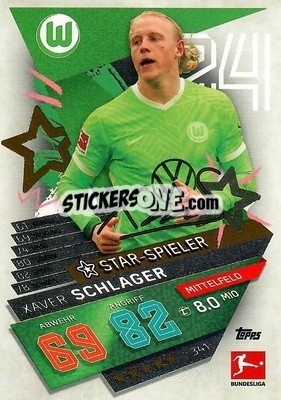 Cromo Xaver Schlager - German Fussball Bundesliga 2021-2022. Match Attax - Topps