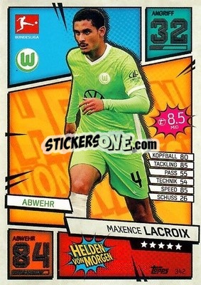 Sticker Maxence Lacroix - German Fussball Bundesliga 2021-2022. Match Attax - Topps