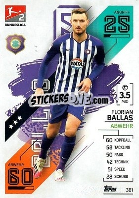 Sticker Florian Ballas - German Fussball Bundesliga 2021-2022. Match Attax - Topps