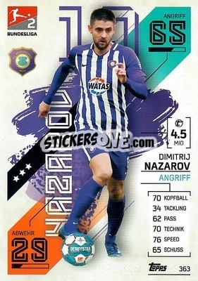 Sticker Dimitrij Nazarov - German Fussball Bundesliga 2021-2022. Match Attax - Topps