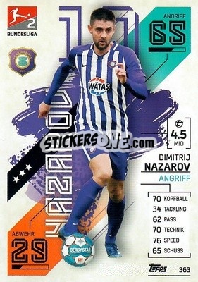 Cromo Dimitrij Nazarov - German Fussball Bundesliga 2021-2022. Match Attax - Topps