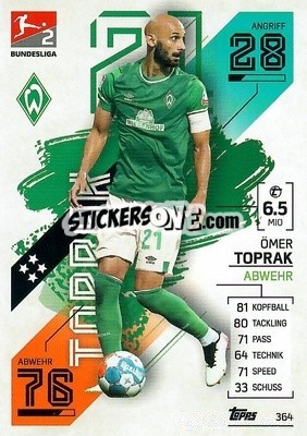 Cromo 謒er Toprak - German Fussball Bundesliga 2021-2022. Match Attax - Topps