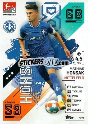 Sticker Mathias Honsak - German Fussball Bundesliga 2021-2022. Match Attax - Topps