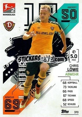 Sticker Chris L鰓e - German Fussball Bundesliga 2021-2022. Match Attax - Topps