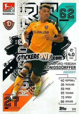 Figurina Ransford-Yeboah Königsdörffer - German Fussball Bundesliga 2021-2022. Match Attax - Topps