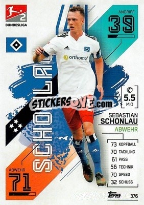 Sticker Sebastian Schonlau - German Fussball Bundesliga 2021-2022. Match Attax - Topps