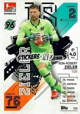 Sticker Ron-Robert Zieler - German Fussball Bundesliga 2021-2022. Match Attax - Topps