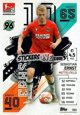 Sticker Sebastian Ernst - German Fussball Bundesliga 2021-2022. Match Attax - Topps