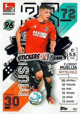 Figurina Florent Muslija - German Fussball Bundesliga 2021-2022. Match Attax - Topps