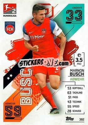 Sticker Marnon Busch - German Fussball Bundesliga 2021-2022. Match Attax - Topps