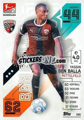 Sticker Yassin Ben Balla - German Fussball Bundesliga 2021-2022. Match Attax - Topps