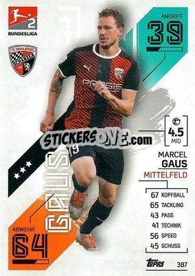 Cromo Marcel Gaus - German Fussball Bundesliga 2021-2022. Match Attax - Topps