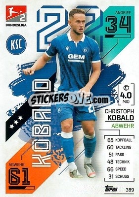 Sticker Christoph Kobald - German Fussball Bundesliga 2021-2022. Match Attax - Topps