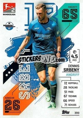 Sticker Dennis Srbeny - German Fussball Bundesliga 2021-2022. Match Attax - Topps