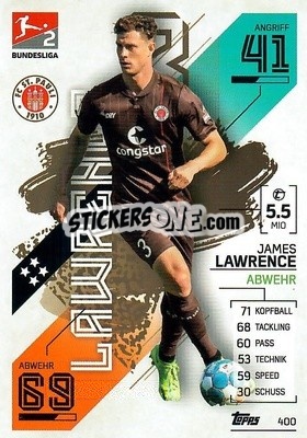 Sticker Jamie Lawrence - German Fussball Bundesliga 2021-2022. Match Attax - Topps