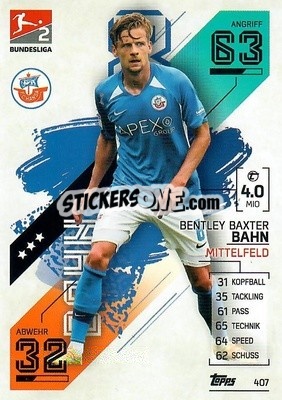 Sticker Bentley Baxter Bahn - German Fussball Bundesliga 2021-2022. Match Attax - Topps